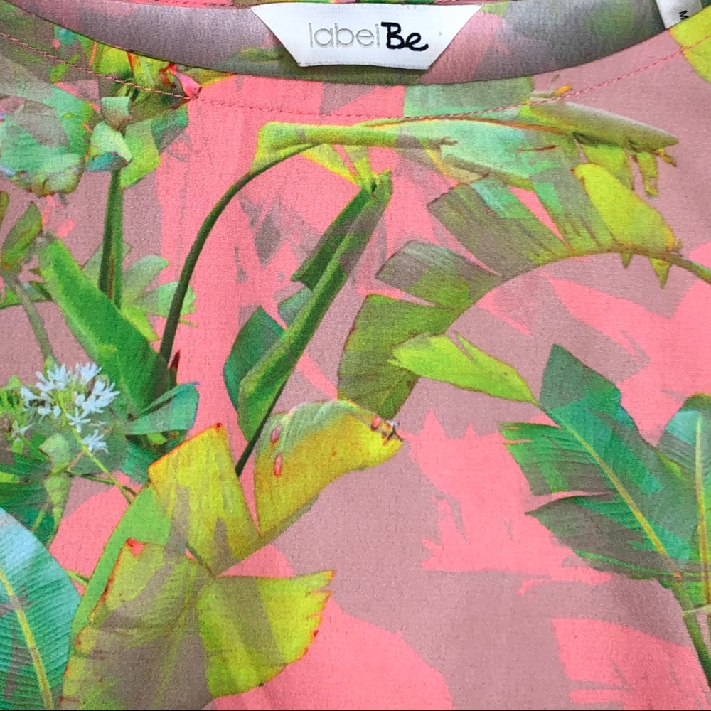 LABEL BE short sleeve blouse botanical pink green - Picture 3 of 8